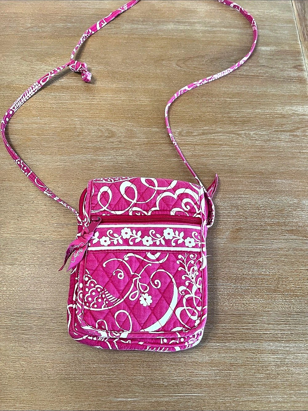 Vera Bradley Floral Crossbody Bag in Pink & White